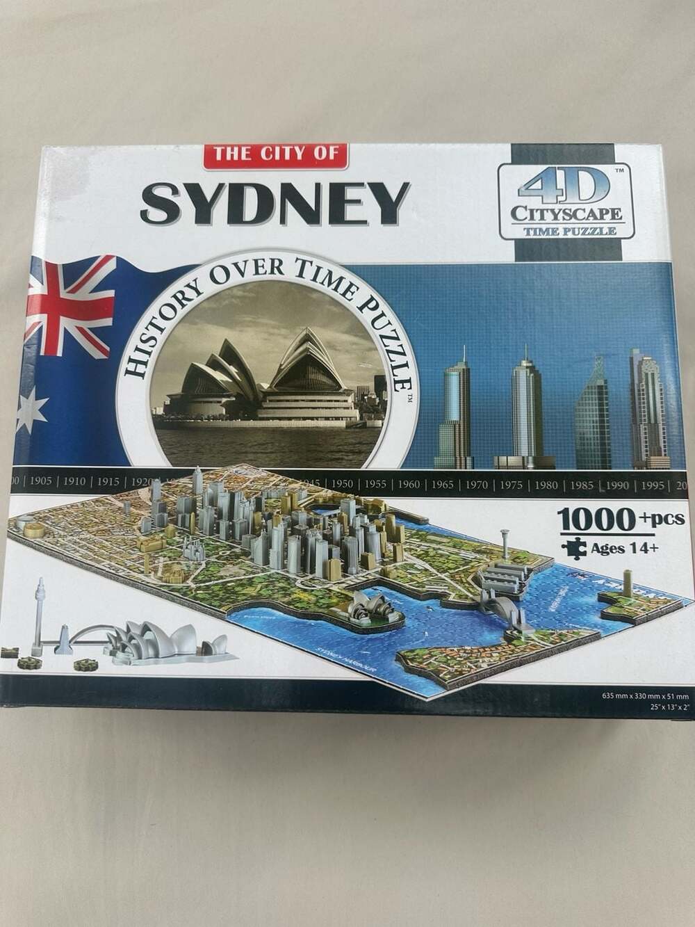 4D Cityscape The City of Sydney History Over Time 1000+ Piece 3D Puzzle Model 40